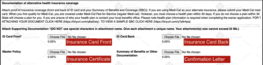 ucsc insurance file upload